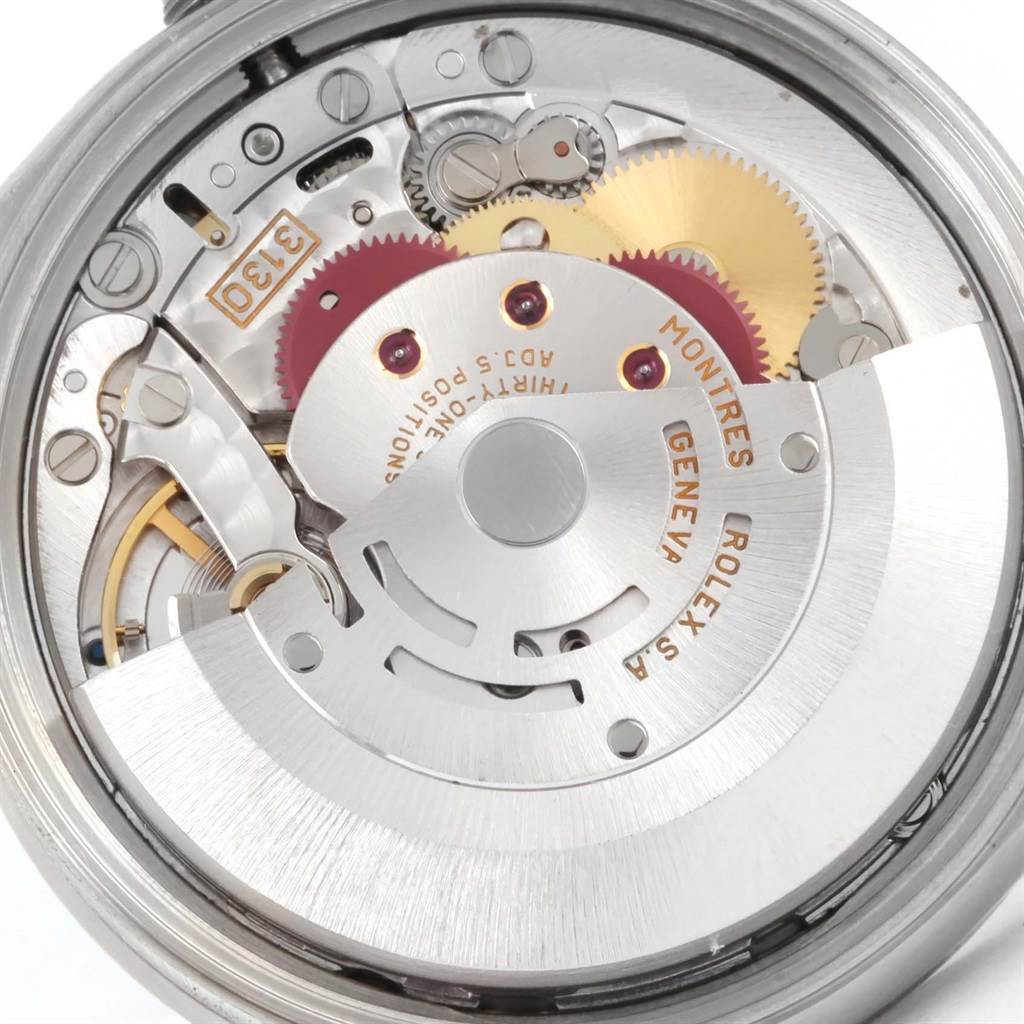 The image shows the internal mechanism and movement components of a Rolex Air-King 14010 Men's Stainless Steel White Dial 14010 Men's Stainless Steel White Dial watch.