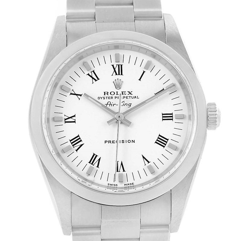 Rolex Air King White Dial Stainless Steel Mens Watch 14000 SwissWatchExpo