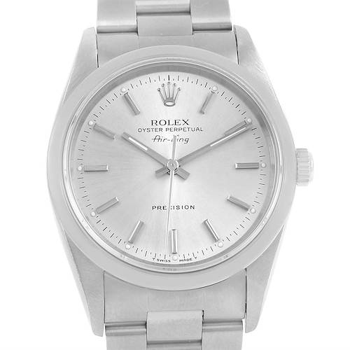Photo of Rolex Air King Silver Dial Domed Bezel Steel Mens Watch 14000