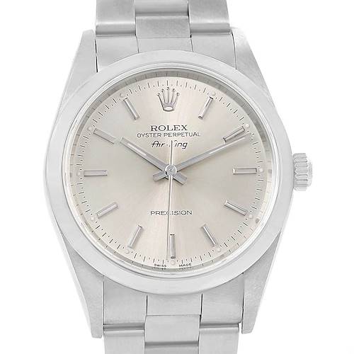 Photo of Rolex Air King Silver Dial Steel Mens Watch 14000 Box Papers