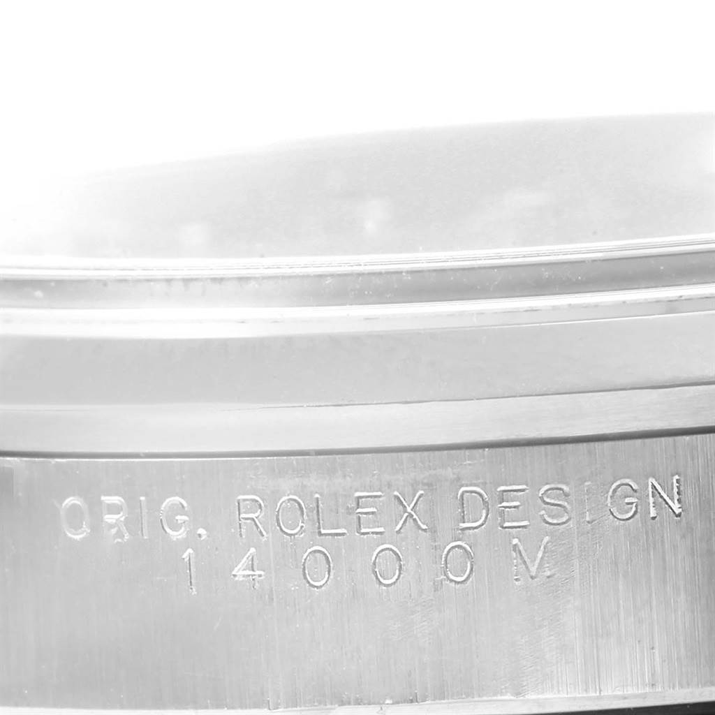 The image shows a close-up view of the case back and model engraving on the Rolex Air-King 14000 Men's Stainless Steel Black Dial 14000 Men's Stainless Steel Black Dial watch.