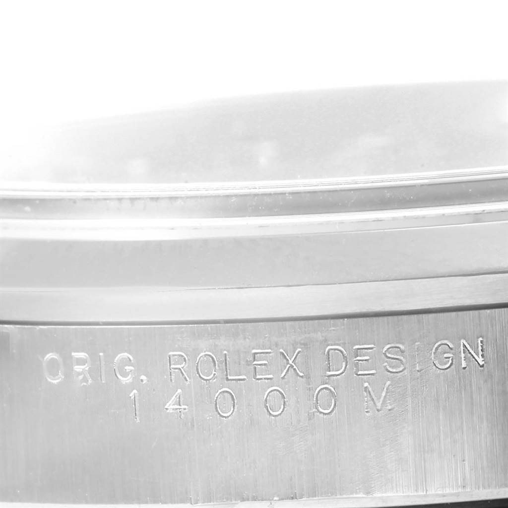 The image shows a close-up of the case side and engraving on a Rolex Air-King 14000 Men's Stainless Steel Black Dial 14000 Men's Stainless Steel Black Dial watch.