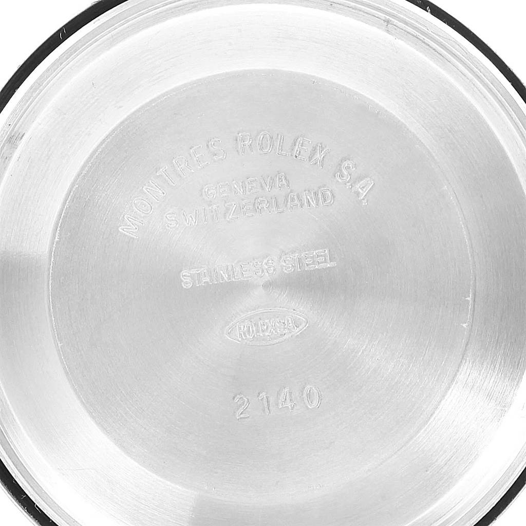 This image shows the inside of the case back for a Rolex Air-King 14000 Men's Stainless Steel Black Dial 14000 Men's Stainless Steel Black Dial watch.