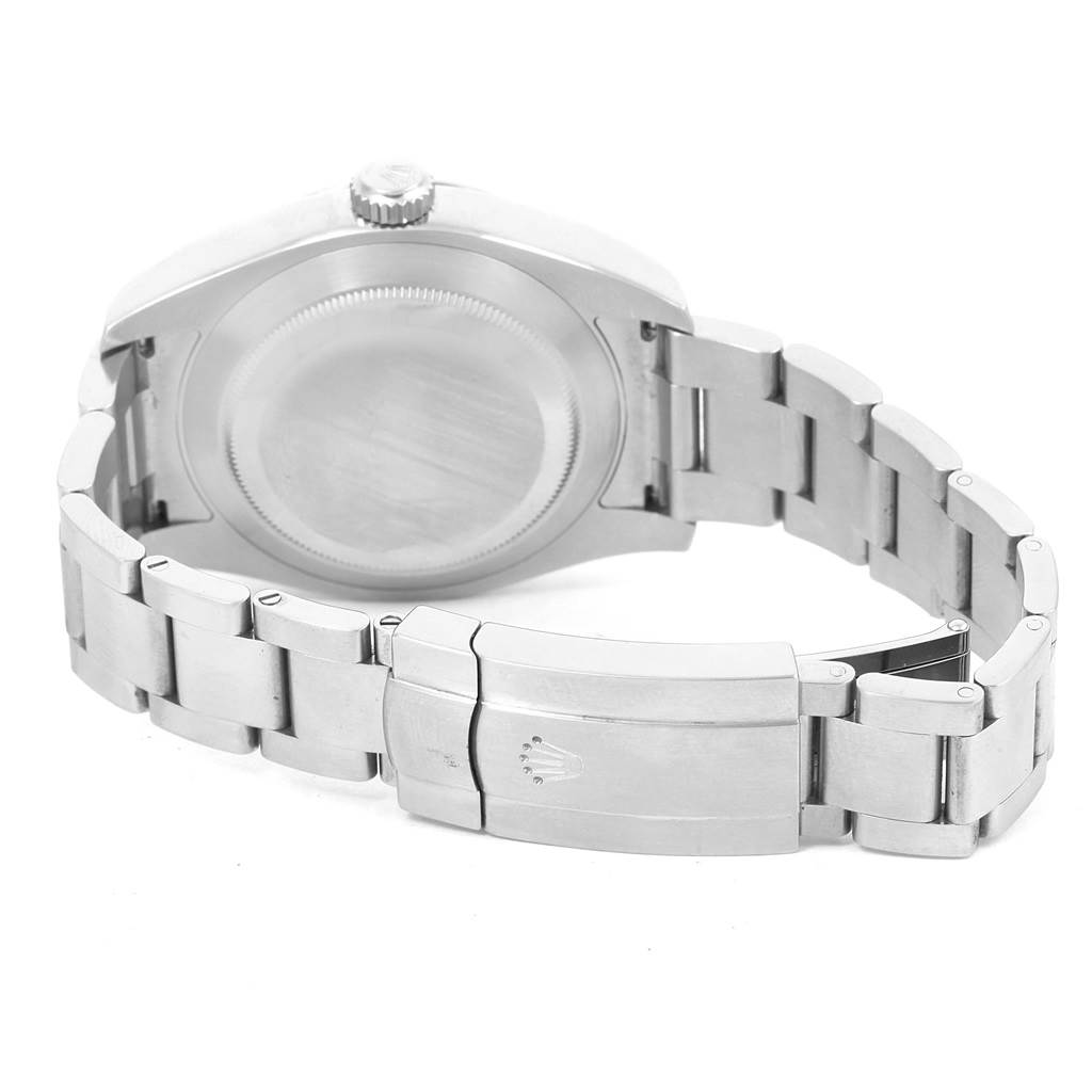 The image shows the back case, clasp, and bracelet of a Rolex Air-King 116900 Men's Stainless Steel Black Dial 116900 Men's Stainless Steel Black Dial watch from a rear angle.