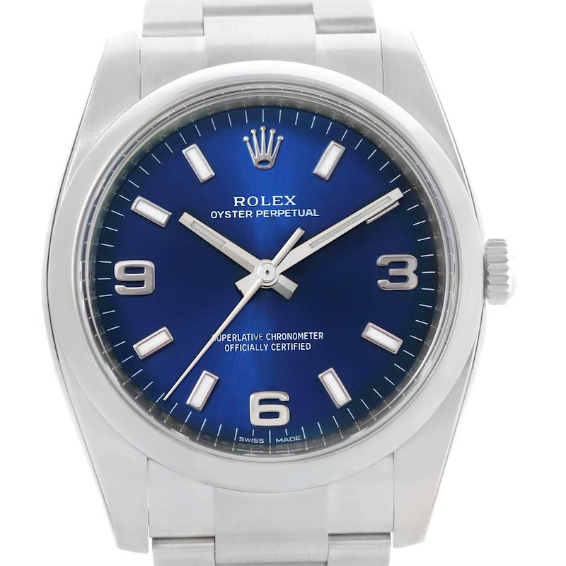 Rolex Air King Blue Dial Oyster Bracelet Mens Watch 114200 Unworn SwissWatchExpo
