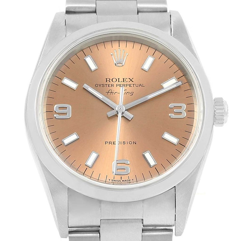 Rolex Air King Salmon Dial Automatic Steel Mens Watch 14000 SwissWatchExpo