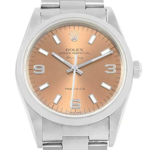 Photo of Rolex Air King Salmon Dial Automatic Steel Mens Watch 14000