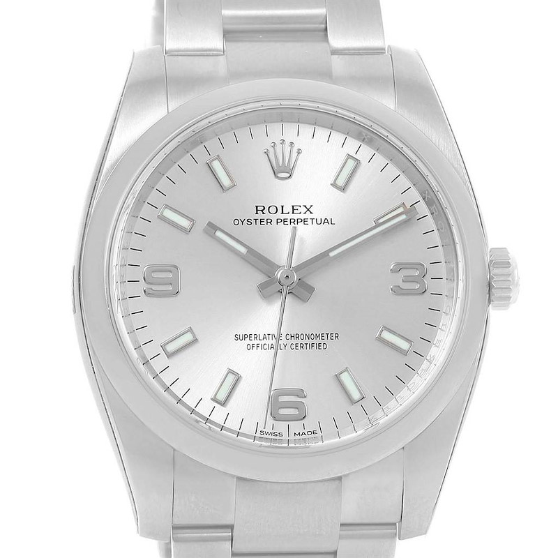 Rolex Air King Silver Dial Oyster Bracelet Mens Watch 114200 Unworn SwissWatchExpo