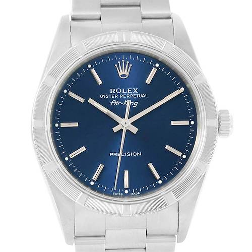 Photo of Rolex Air King Steel Blue Dial Oyster Bracelet Mens Watch 14010