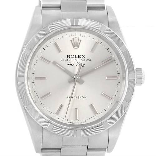Photo of Rolex Air King Steel Silver Dial Oyster Bracelet 34mm Mens Watch 14010