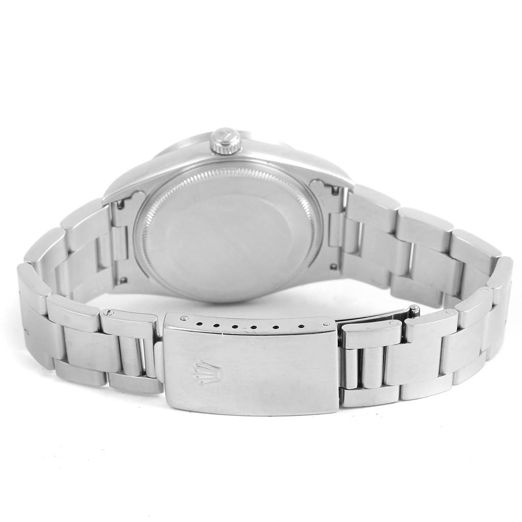 The image shows the case back and bracelet clasp of the Rolex Air-King 14010 Men's Stainless Steel Silver Dial 14010 Men's Stainless Steel Silver Dial watch from a rear angle.