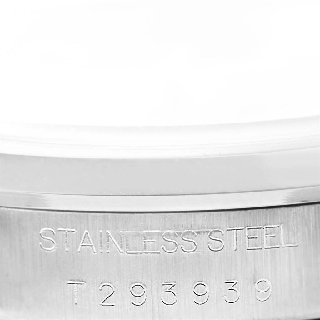 This image shows a close-up of the stainless steel casing, serial number engraved on the Rolex Air-King 14000 Men's Stainless Steel Blue Dial 14000 Men's Stainless Steel Blue Dial watch.