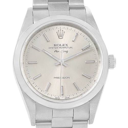 Photo of Rolex Air King Silver Dial Oyster Bracelet Steel Mens Watch 14000