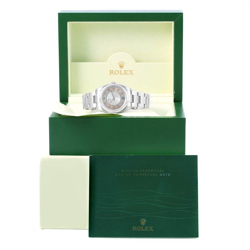 Rolex Air King Concentric Silver Orange Dial Unisex Watch 114200 ...