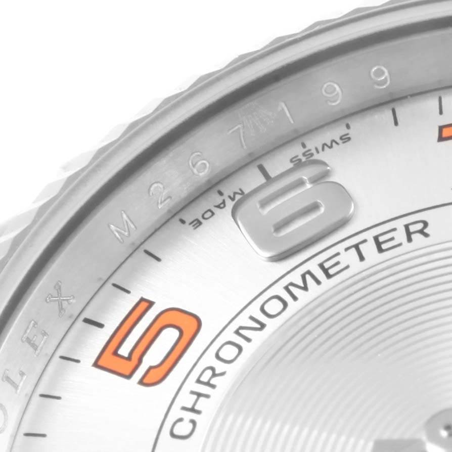 The close-up image shows the dial and part of the bezel of a Rolex Air-King 114234 Stainless Steel Silver Dial 114234 Stainless Steel Silver Dial watch, focusing on the numerals and text.