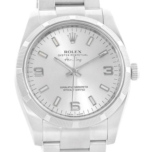 Photo of Rolex Oyster Perpetual Air King Silver Dial Steel Mens Watch 114210