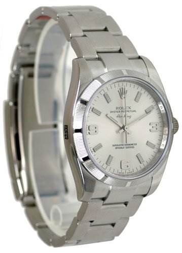 Rolex Mens Ss Oyster Perpetual Air King 114210 SwissWatchExpo