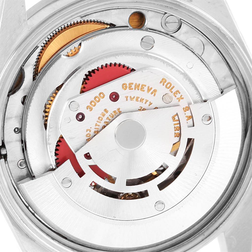 This image shows the internal movement mechanism of a Rolex Air-King 14010 Men's Stainless Steel White Dial 14010 Men's Stainless Steel White Dial watch.