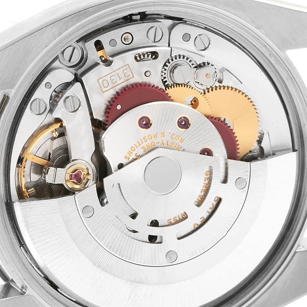 This image shows the internal mechanical movement of the Rolex Air-King 114200 Men's Stainless Steel Blue Dial 114200 Men's Stainless Steel Blue Dial watch.