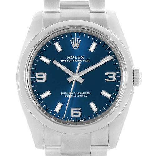 Photo of Rolex Air King 34 Blue Dial Unisex Watch 114200 Box Papers Unworn