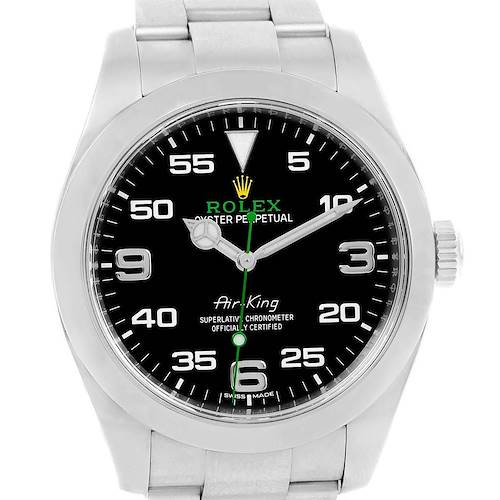 Photo of Rolex Oyster Perpetual Air King Black Dial Steel Watch 116900 Unworn