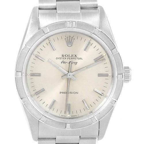 Photo of Rolex Air King 34mm Silver Dial Stainless Steel Mens Watch 14010