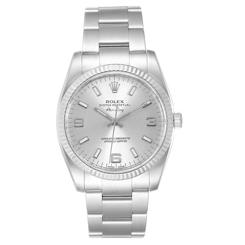 rolex air king white gold