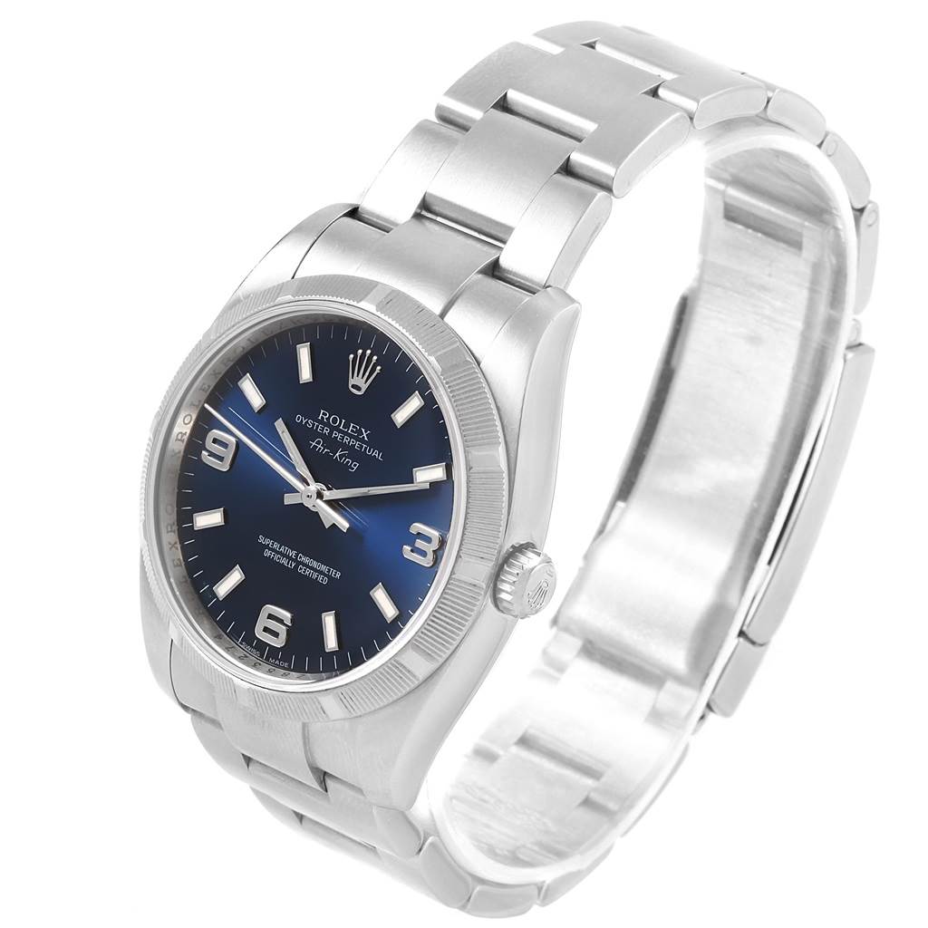 Rolex Oyster Perpetual Air King Blue Dial Steel Mens Watch 114210 ...