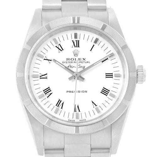 Photo of Rolex Air King 34mm White Dial Steel Mens Watch 14010 Box Papers