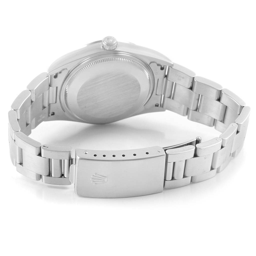 The image shows the back and clasp of the Rolex Air-King 14000 Men's Stainless Steel Black Dial 14000 Men's Stainless Steel Black Dial watch.