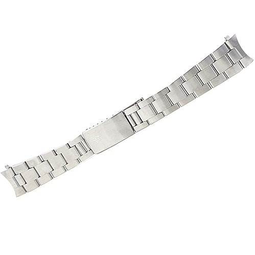 This image shows a detached stainless steel bracelet for the Rolex Air-King 14010 Men's Stainless Steel Black Dial 14010 Men's Stainless Steel Black Dial watch, viewed from a top-down angle.