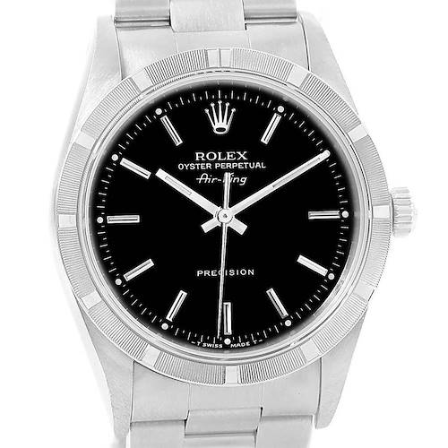 Photo of Rolex Air King 34 Black Dial Oyster Bracelet Steel Mens Watch 14010
