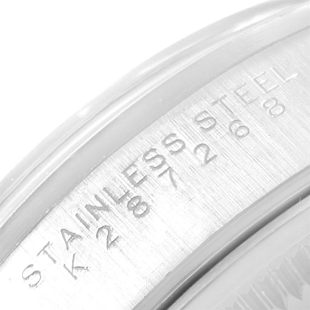 The image shows a close-up of the side engraving on the Rolex Air-King 14000 Men's Stainless Steel Blue Dial 14000 Men's Stainless Steel Blue Dial watch case.