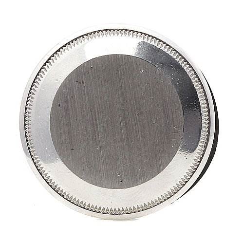 The image shows the backside of the Rolex Air-King 1400 Men's Stainless Steel Silver Dial 1400 Men's Stainless Steel Silver Dial watch case, featuring a brushed metal finish and a grooved edge.