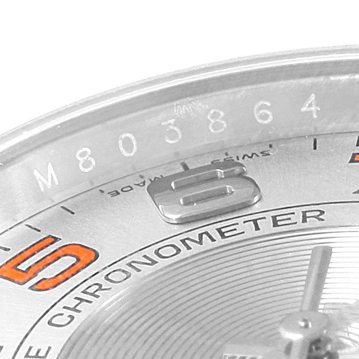 The image shows a close-up of the dial and bezel of the Rolex Air-King 114234 Men's Stainless Steel Silver Dial 114234 Men's Stainless Steel Silver Dial watch, featuring markers and part of the serial number.