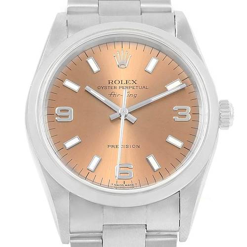 Photo of Rolex Air King 34mm Salmon Dial Steel Mens Watch 14000