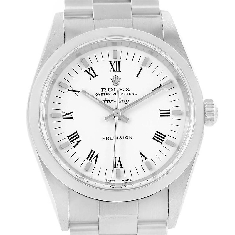 Rolex Air King 34mm White Dial Oyster Bracelet Mens Watch 14000 SwissWatchExpo