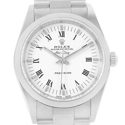Photo of Rolex Air King 34mm White Dial Oyster Bracelet Mens Watch 14000