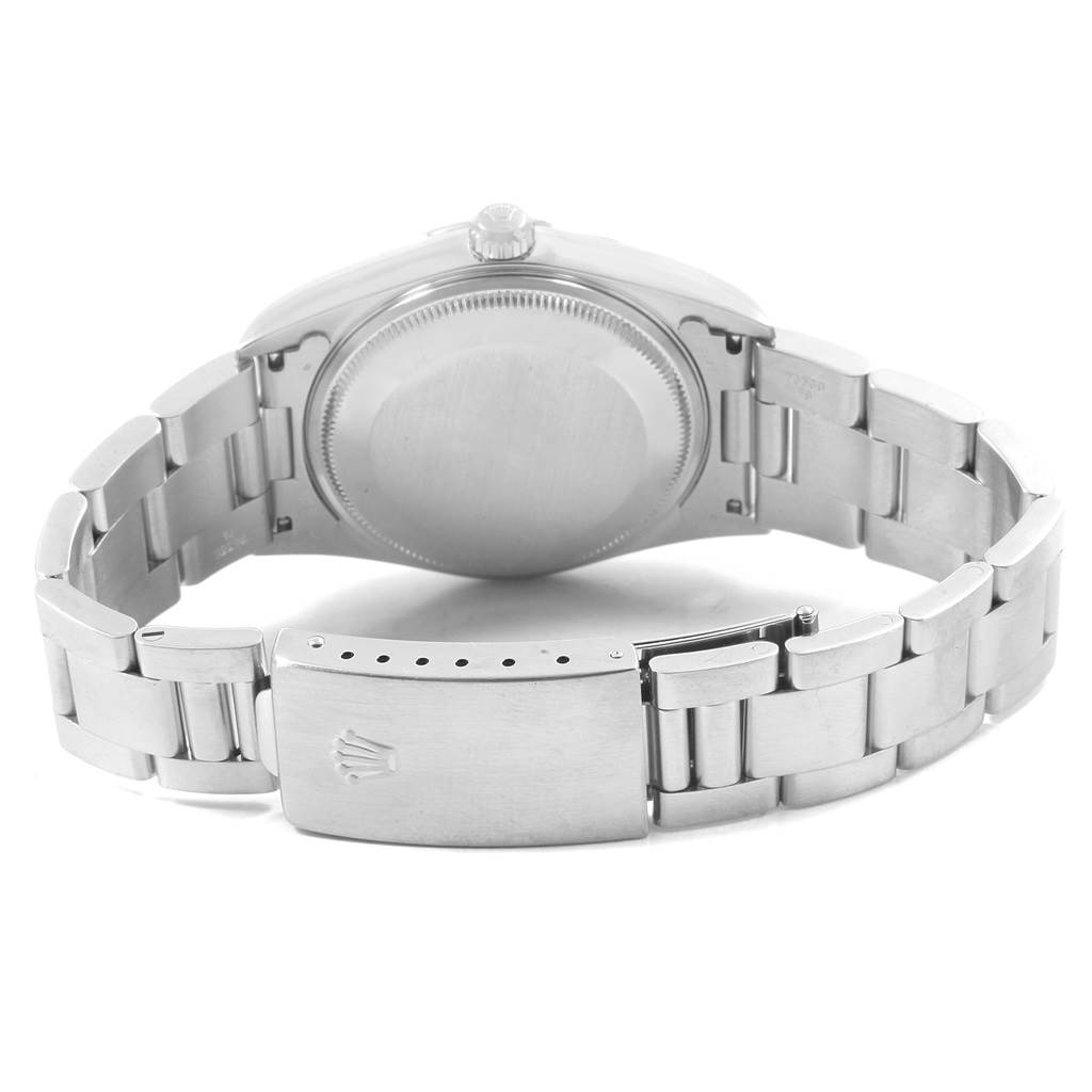 The image shows the back and bracelet clasp of a Rolex Air-King 14000 Men's Stainless Steel Silver Dial 14000 Men's Stainless Steel Silver Dial watch, taken from a rear angle.