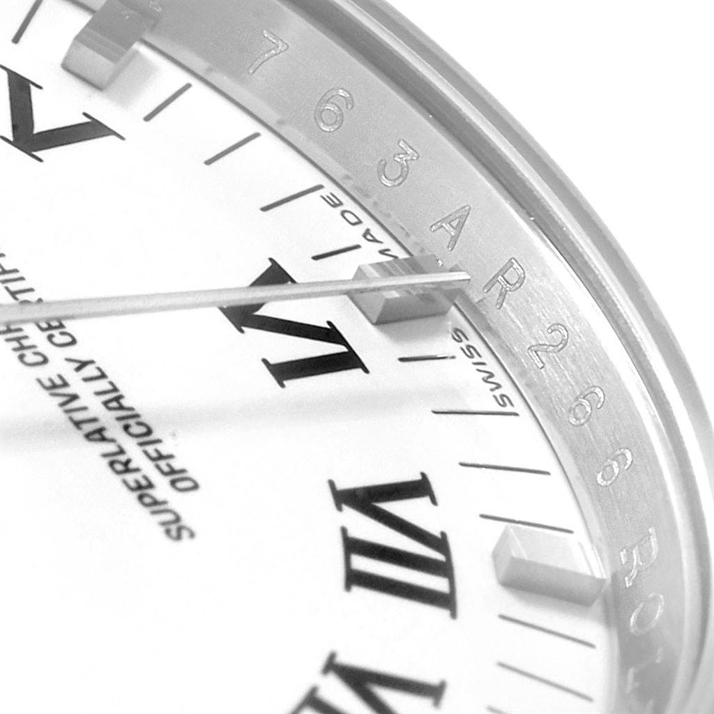 This image shows a close-up of the Air-King model by Rolex, focusing on the watch face and part of the bezel.