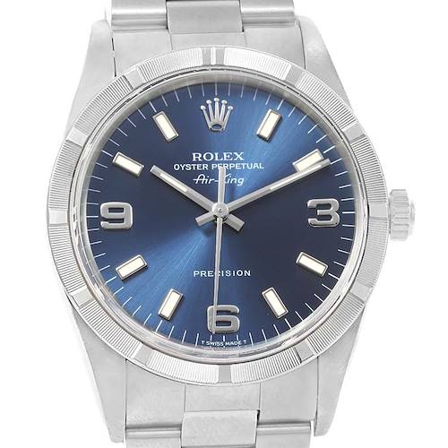 Photo of Rolex Air King 34 Blue Dial Oyster Bracelet Steel Unisex Watch 14010