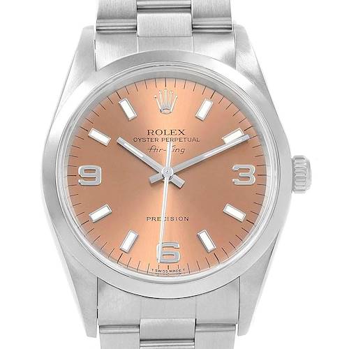 Photo of Rolex Air King Salmon Dial Oyster Bracelet Steel 34mm Watch 14000