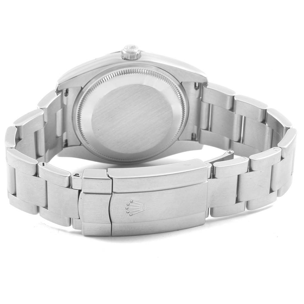 This image shows the back and clasp of a Rolex Air-King 20465 Men's Stainless Steel Silver Dial 20465 Men's Stainless Steel Silver Dial watch, highlighting the bracelet and caseback.