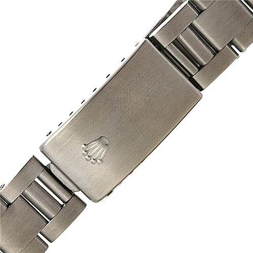 The image shows the clasp and part of the bracelet of a Rolex Air-King 14000 Men's Stainless Steel Silver Dial 14000 Men's Stainless Steel Silver Dial watch.
