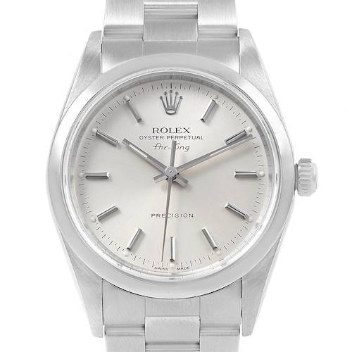 Photo of Rolex Air King 34 Silver Dial Oyster Bracelet Steel Mens Watch 14000