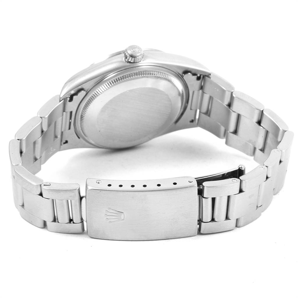 The image shows the back and bracelet of the Rolex Air-King 14000 Men's Stainless Steel Black Dial 14000 Men's Stainless Steel Black Dial watch, displaying the clasp and case back.