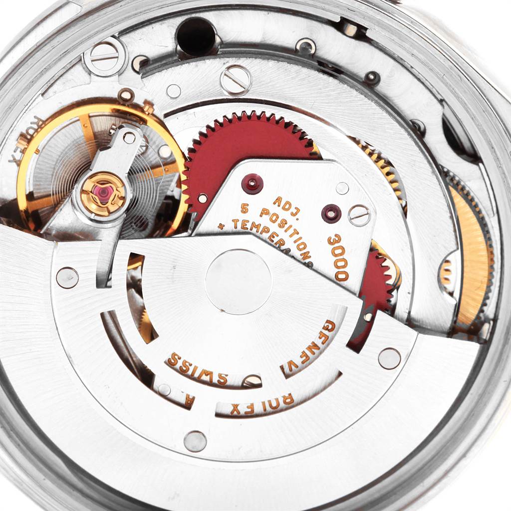 This image shows the internal mechanical movement parts of the Rolex Air-King 14000 Men's Stainless Steel Black Dial 14000 Men's Stainless Steel Black Dial watch in a close-up view.