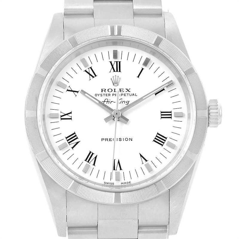 Rolex Air King 34mm White Dial Steel Mens Watch 14010 Box SwissWatchExpo