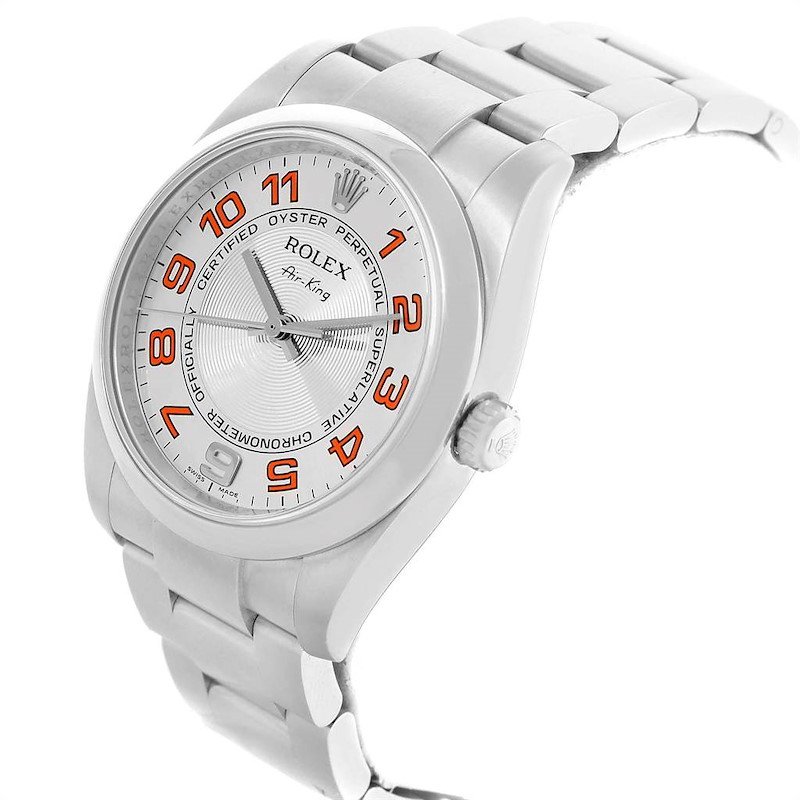 Rolex Air King Concentric Silver Orange Dial Unisex Watch 114200 ...