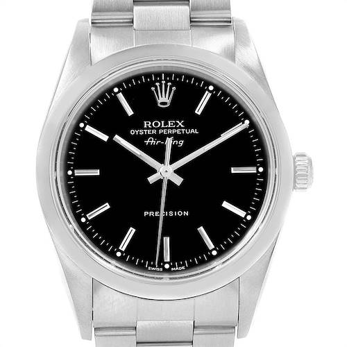 Photo of Rolex Air King 34mm Black Dial Domed Bezel Mens Watch 14000